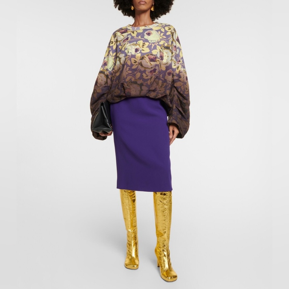 Dries Van Noten Gold Metallic Leather Statement Knee Boots Sz 36.5 - Picture 13 of 16